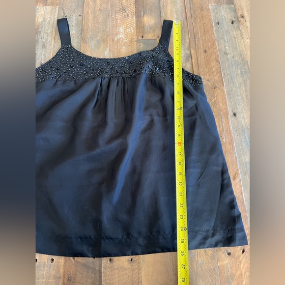 Eileen Fisher 100% Silk Satin Sparkly Silky Beaded Scoop Neck Glitzy Glam Tank - Picture 6 of 11